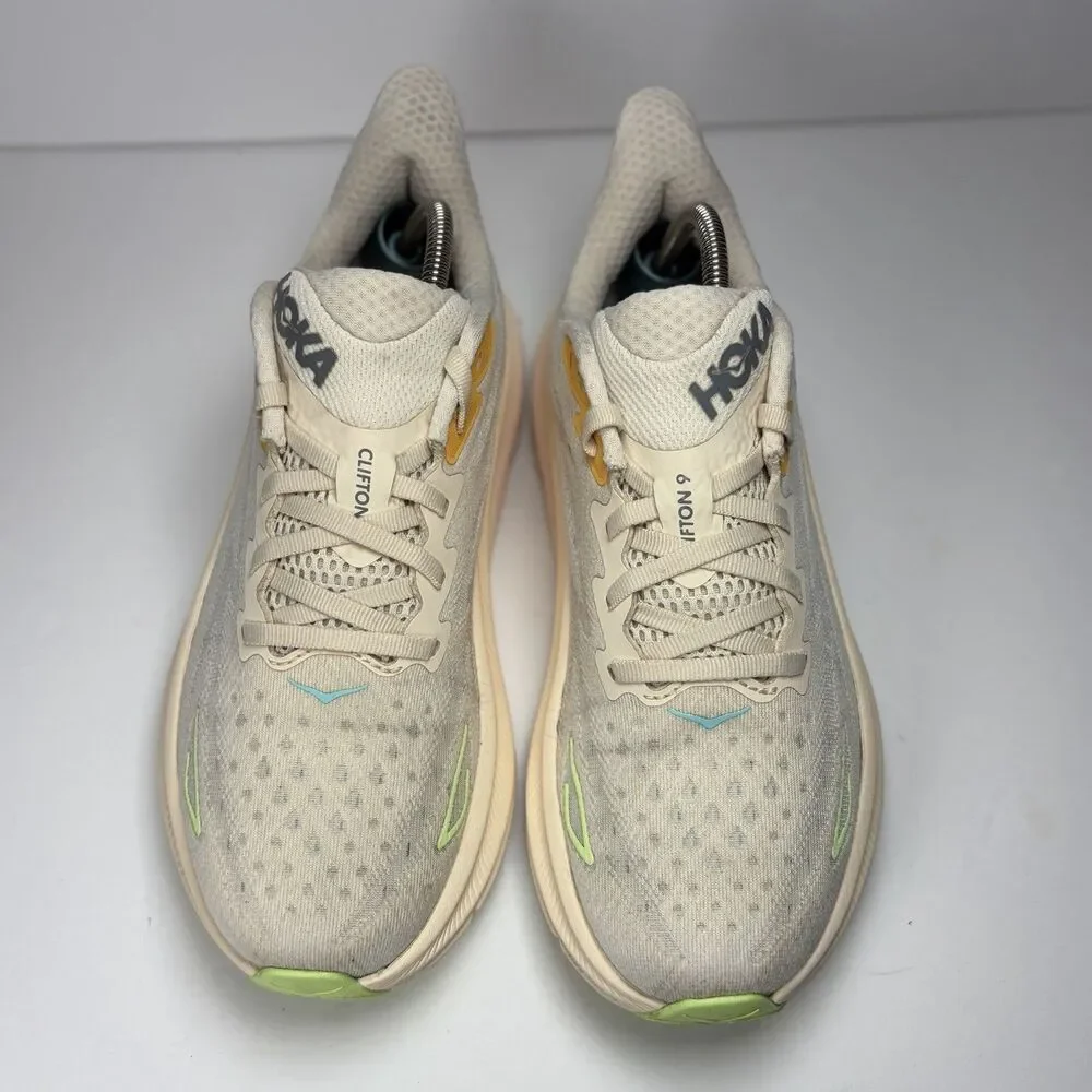 HOKA Clifton 9 Wide Womens Size 8B Vanilla Astral Running Shoes 1132211-VLS